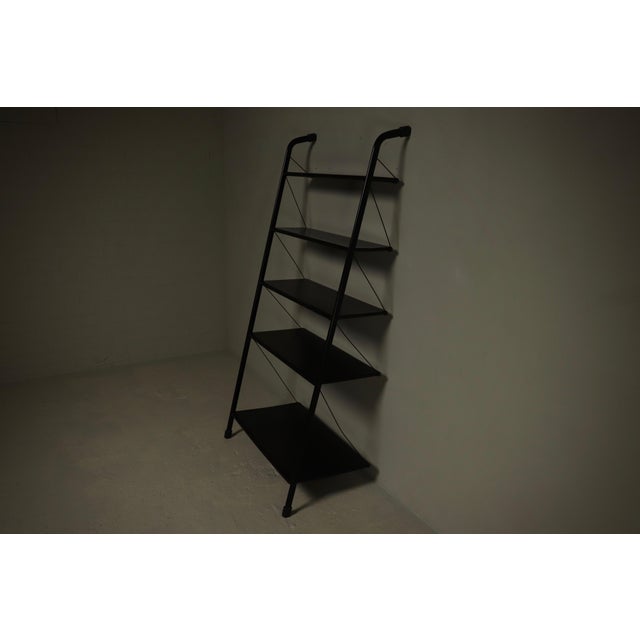 Mid-Century Modern Vintage Freestanding Perforated Steel Shelving Unit, 1980s For Sale - Image 3 of 10
