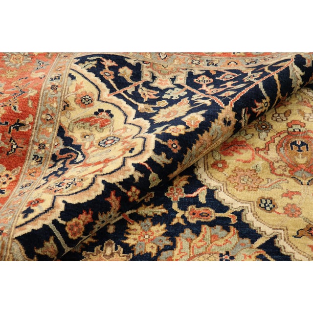 Traditional Pasargad Home Kerman Navy Wool Area Rug-7' 9'' X 10' 1'' For Sale - Image 3 of 5