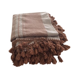 Brown Mexican Tassel Blanket/Throw For Sale