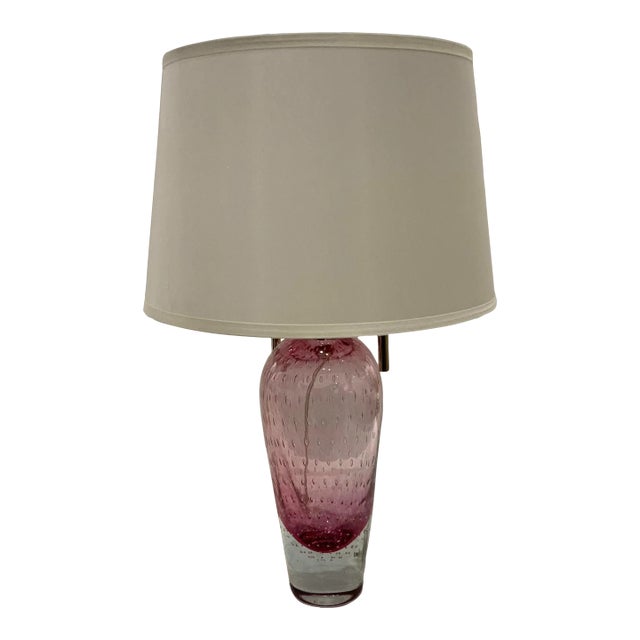 Modern Murano Glass Style Fuchsia Table Lamp For Sale