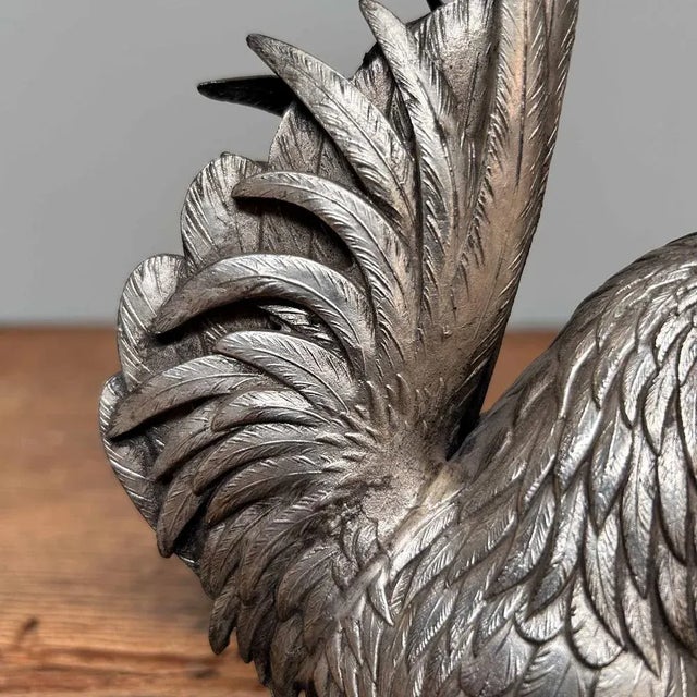 Japanese Okimono Rooster and Hen, 1920s, Set of 2 For Sale - Image 4 of 13