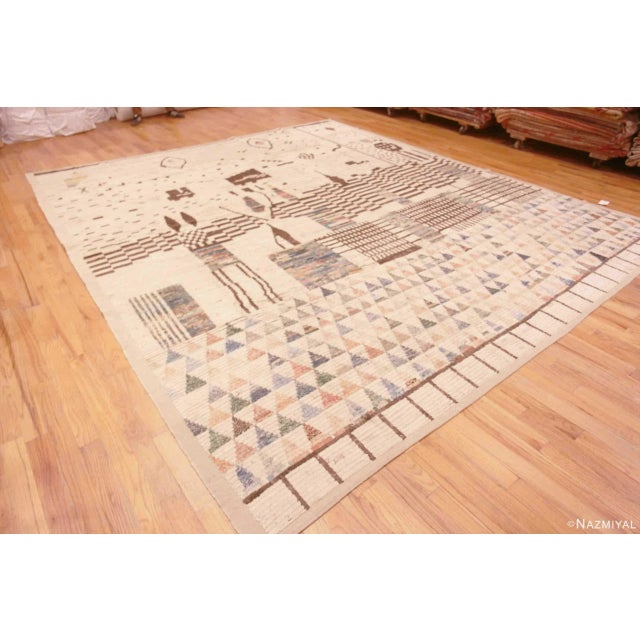 Gorgeous Abstract Folk Art Contemporary Central Asian Area Rug, Country of Origin: Central Asia, Circa date: Modern Rugs –...