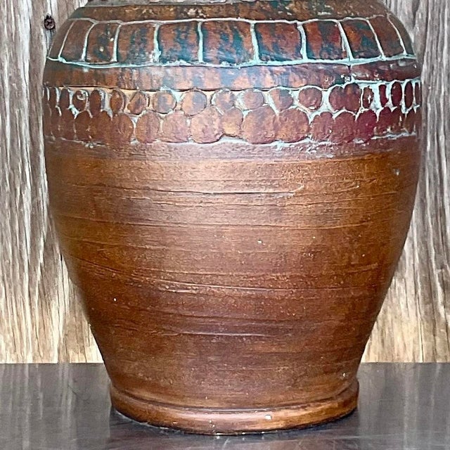 Vintage Boho Ceramic Circles Lamp For Sale - Image 10 of 12