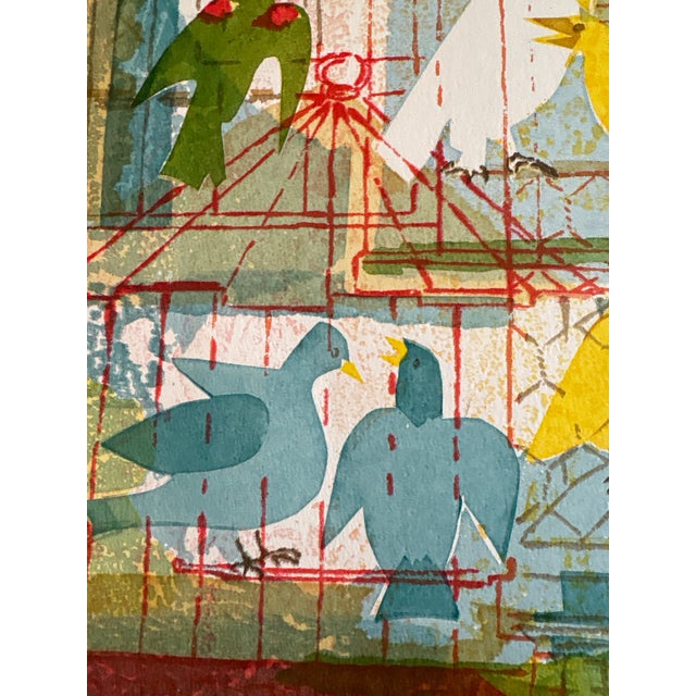 Paper Vintage Limited Edition “Bird Market” Print by Lynn Dutil – Signed & Numbered 13/25 Unframed For Sale - Image 7 of 9