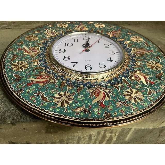 Blue Handmade Copper Clock For Sale - Image 8 of 11