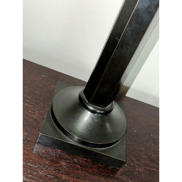 Metal Neoclassical Table Lamp in Patinated Metal, 1940s For Sale - Image 7 of 10