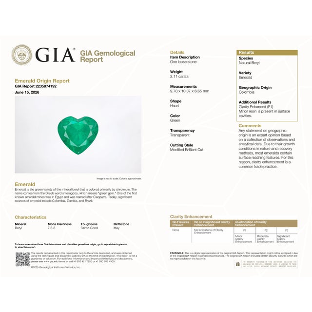 3.11 Ct Gia Certified Colombian Emerald & Diamond Ring Size 6.5 For Sale - Image 11 of 11