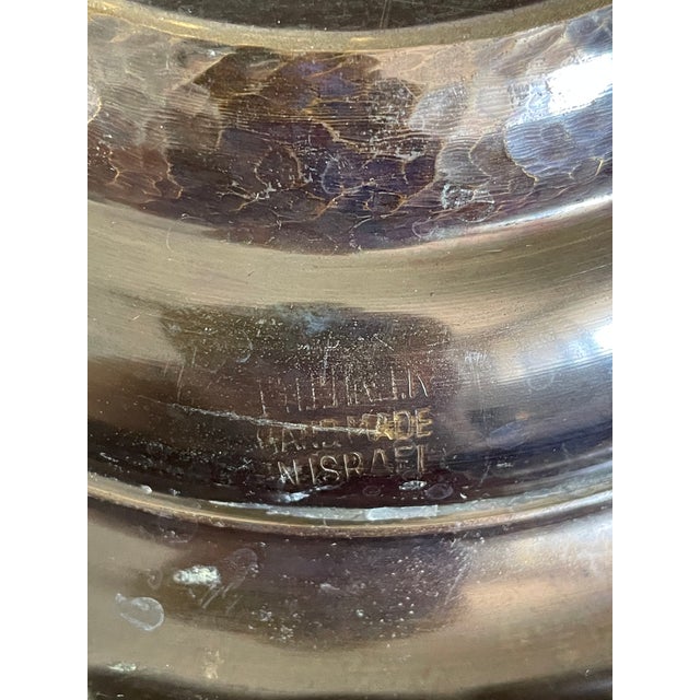 Mid 20th Century Oppenheim Israel Hammered Brass Verdigris Enamel Bowl For Sale - Image 5 of 10