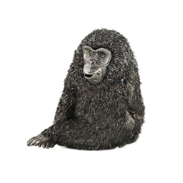 20th Century Silver Figurine Monkey by Mario Buccellati, Italy For Sale - Image 4 of 7