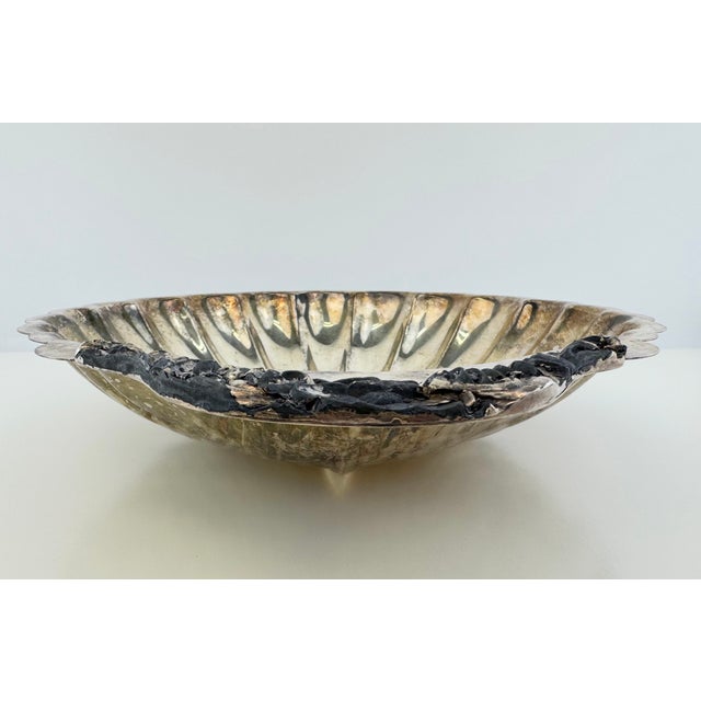 Silver Vintage Fifth Avenue Silverplate Scallop Shell Centerpiece Bowl For Sale - Image 8 of 13