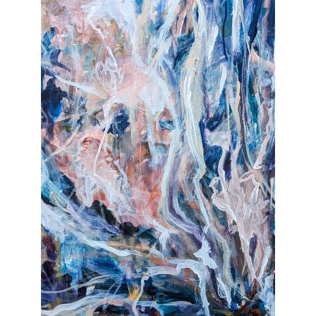 Kristi Haines Herman “Force: My Words Coming Back At Me” Contemporary Gestural Blue Abstract Painting, 2023 For Sale In Houston - Image 6 of 10