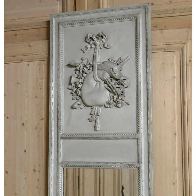 19th Century Louis XVI French Painted Trumeau For Sale In Dallas - Image 6 of 9