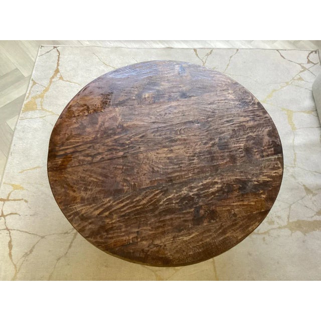 Wood Brutalist Oak Coffee Table, 1970s For Sale - Image 7 of 9