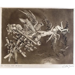 Collapse - Original Etching by Leo Guida - 1975 1975 For Sale
