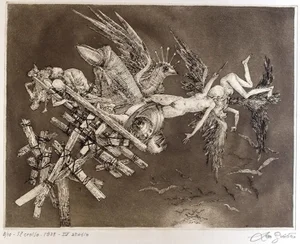 Collapse - Original Etching by Leo Guida - 1975 1975
