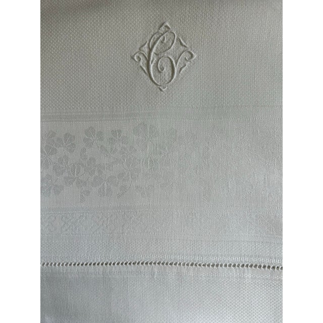 A hand stitched monogrammed large hand towel with the letter C, please note there are 13 available. Starched and pressed...