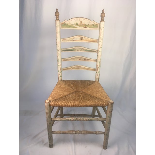 Painted Antique Ladder Back Chair Chairish