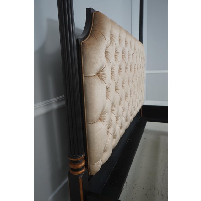 Nancy Corzine Nancy Corzine King Size Poster Bed W. Tufted Headboard For Sale - Image 4 of 14