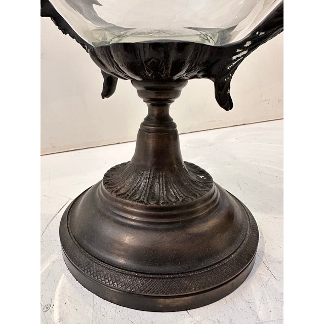 Metal Cherub Centerpiece Vase on Bronze Base For Sale - Image 7 of 10