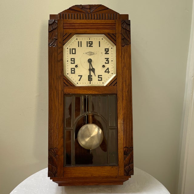 Vintage Art Deco Westminster Chiming Hanging Wall Clock Chairish