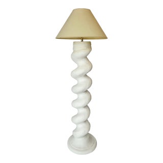 Vintage Plaster Swirl Floor Lamp Ala Michael Taylor For Sale