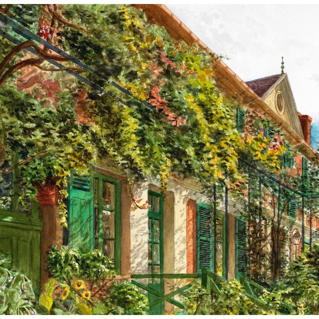 Realism "Waiting for Monet", Claude Monet's Garden in Giverny, France, Original Watercolor Painting For Sale - Image 3 of 6