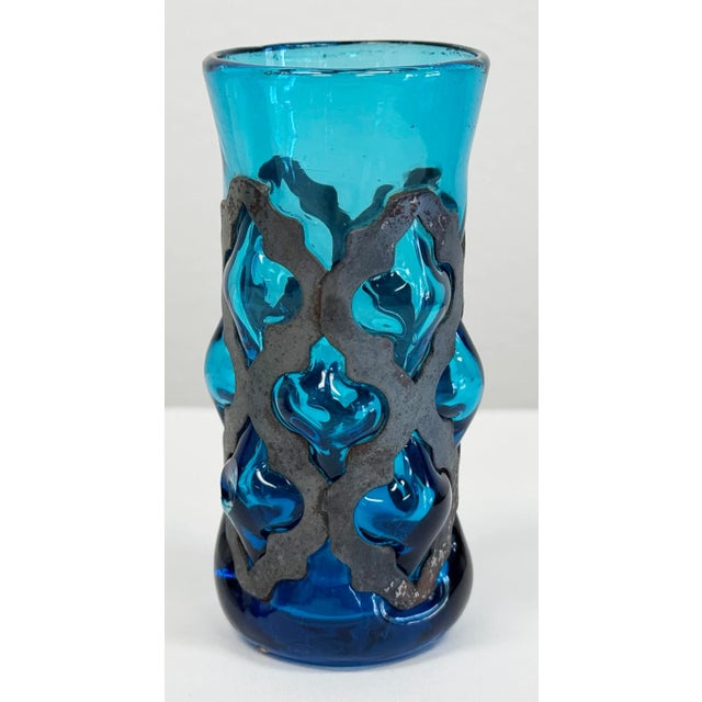 Blue Vintage MCM Felipe Derflingher Brutalist Tasting Glasses, Set of 4 For Sale - Image 8 of 8