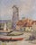 Painting on canvas signed b. Tandberg depicting dragør harbour. The work captures the characteristic harbour setting in a...