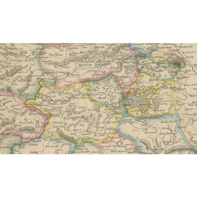 Black Antique Map of Turkey in Asia, 1860s For Sale - Image 8 of 13