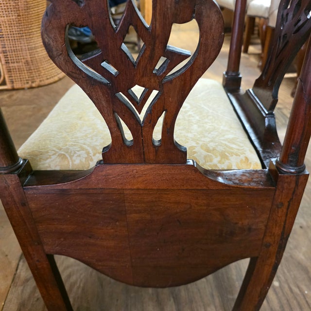 English George III Mahogany Corner Commode Chair With Pierced Splats and Turned Supports, Circa 1790 For Sale - Image 12 of 14