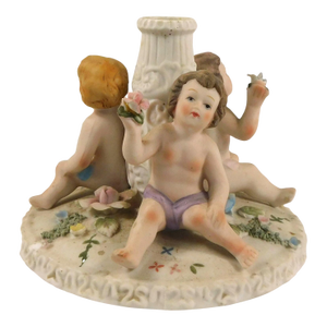Dresden Carl Thieme Candle Holder Wiuth Babies and Flowers