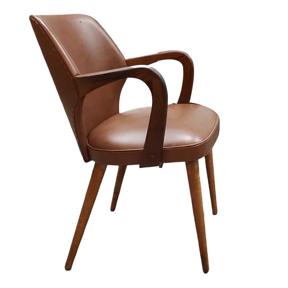 Set of Bouclé & Mahogany High Back Armchairs by Jacob Kjær, Denmark, 1940s For Sale