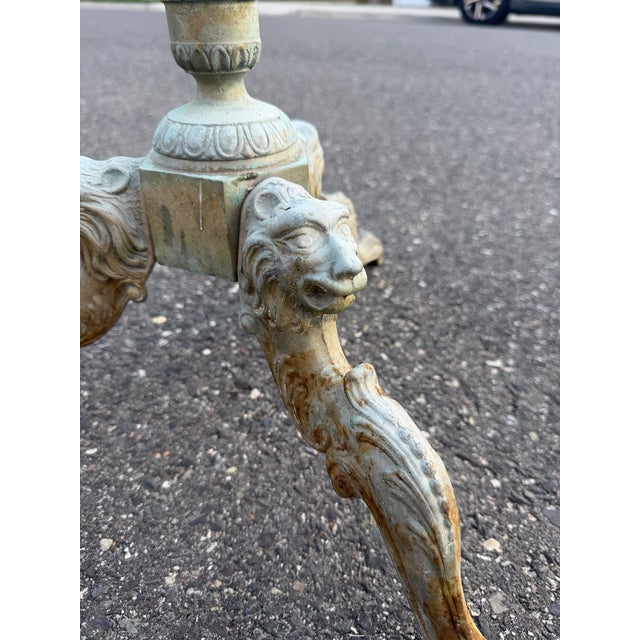 Victorian Brass Coat Rack With Lions Head Base For Sale - Image 9 of 10