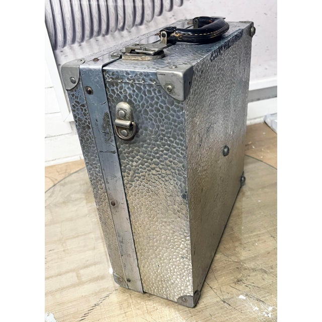 1950s German Hammered Metal Photographers Camera Case For Sale - Image 4 of 9