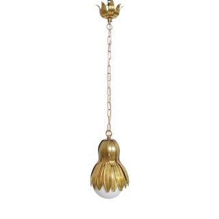 Normandy Line Brass Finish Pendant Lamp by Barracuda Interiors For Sale