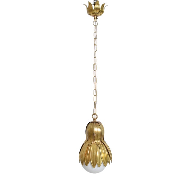 Normandy Line Brass Finish Pendant Lamp by Barracuda Interiors For Sale