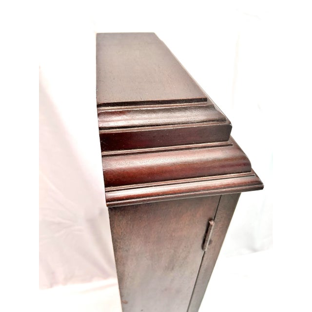 Wood Antique Oak Tabletop Curio Display Cabinet – Glass Shelf Collector Display Case – Victorian Style For Sale - Image 7 of 12