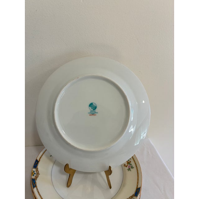 Vintage Meito China Hand-Painted Floral Salad Plates, Set of 6 For Sale - Image 9 of 10