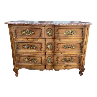 18th C. French Regency Chest W/ Marble Top For Sale