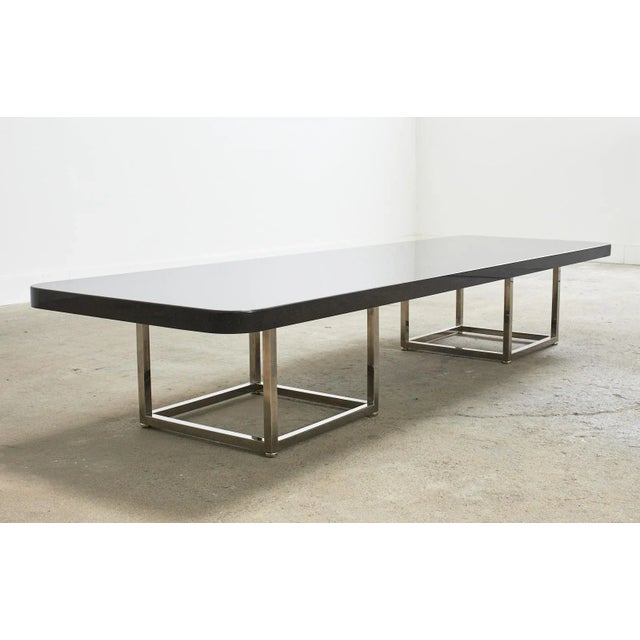 Modern Modern Style Black Granite Coffee Cocktail Table For Sale - Image 3 of 13