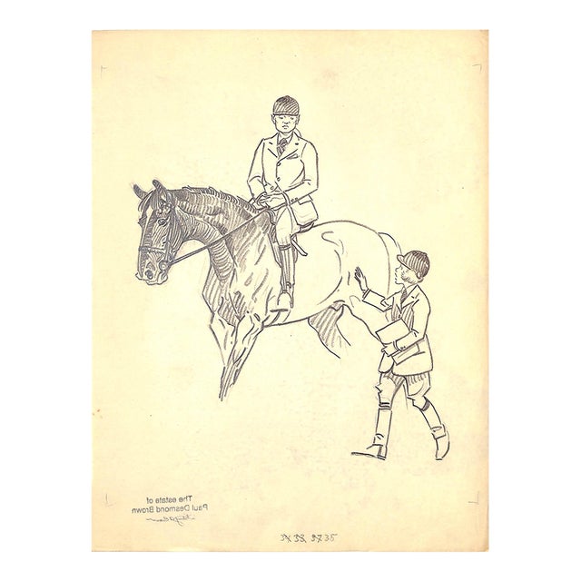 Original 1944 Pencil Drawing From Hi, Guy! The Cinderella Horse by Paul Brown 27 For Sale