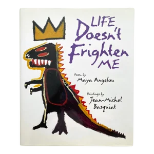 " Life Doesn't Frighten Me " Vintage 1993 First Edition Jean Michel Basquiat & Maya Angelou Hardcover Book