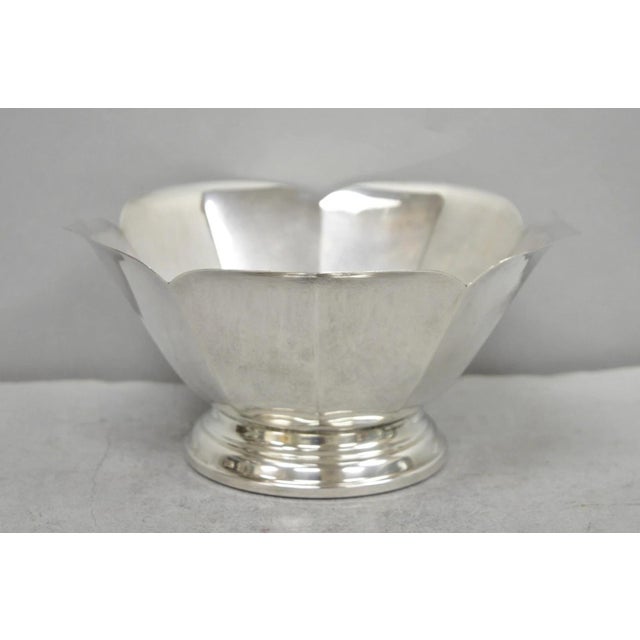 Late 20th Century Vintage Mid Century Modern Silver Plated Lotus Flower Petal Decorative Bowl For Sale - Image 5 of 16