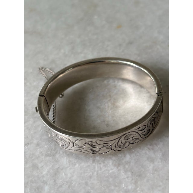 Early 20th Century Antique Sterling Silver Etched Design Art Deco For Sale - Image 5 of 5