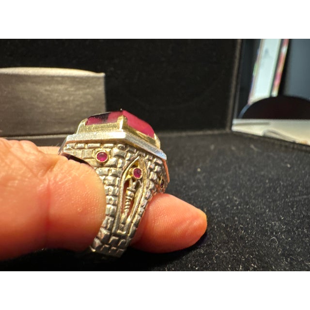 Metal Gold - Silver and Large Amethyst Ring Palazzo Ii Model from Jean Boggio For Sale - Image 7 of 9