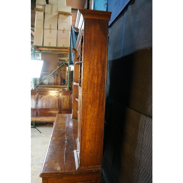 Antique Georgian Period English Oak Welsh Dresser Pewter Cupboard Buffet Hutch For Sale - Image 4 of 18