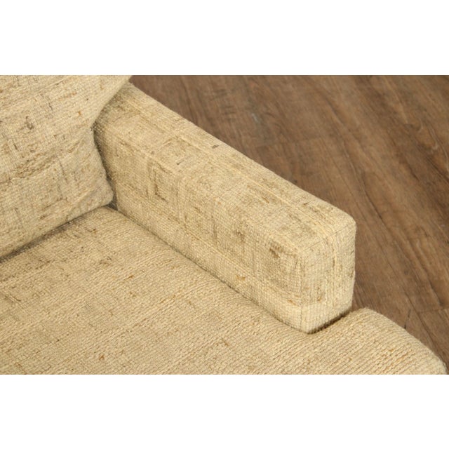 Mid Century Modern Upholstered Club Lounge Chair On Walnut Legs For Sale - Image 4 of 12