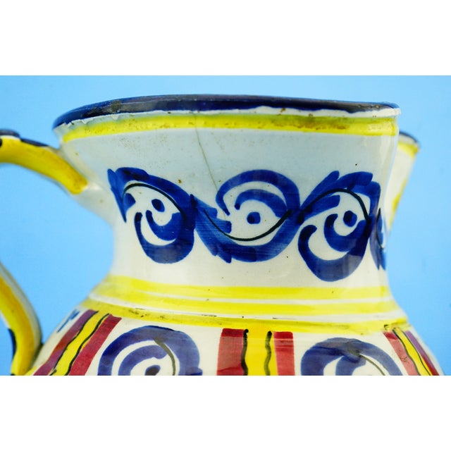 Antique Ceramic Jug Vase with a Two-Headed Eagle, Pesaro, Italy For Sale - Image 17 of 18