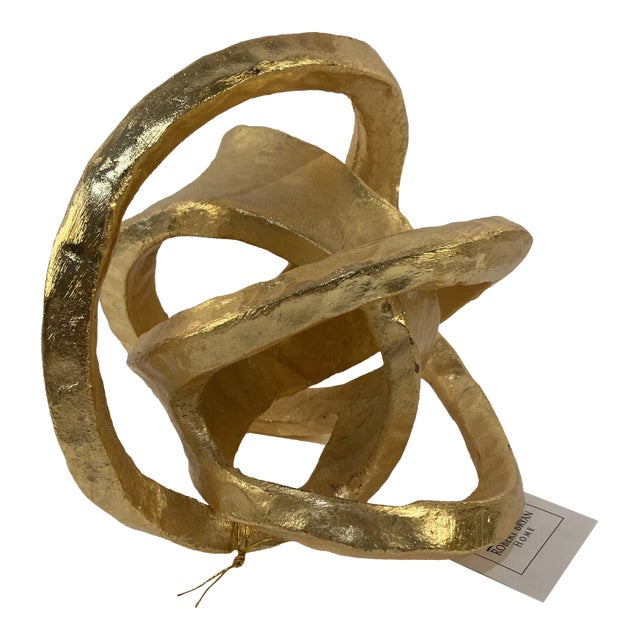 Golden Contemporary Sculptural Knot For Sale