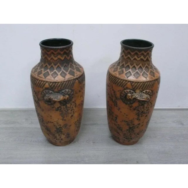 Tall Art Pottery Floor Vases, Germany, 1950s, Set of 2 For Sale - Image 4 of 9